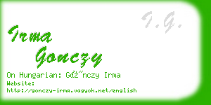 irma gonczy business card